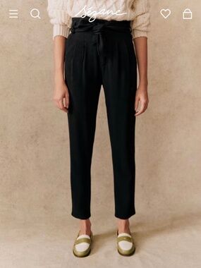 Sezane Austin Trousers, Black, Size 38